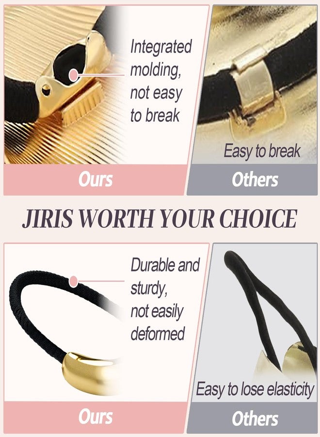 JIRIS 3PCS Metal Hair Tie For Women,Gold Cuffs,Metal Geometric Gold Hair Ties, Hair Accessories Stretchy and Non-Damage Ponytail Holders,Ponytail Cuff Hair Bands For Hair Styling (SET4) - Image 3